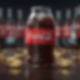 Coca Cola logo integrated with digital currency symbols