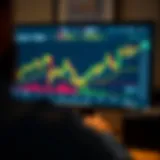 A digital screen displaying cryptocurrency market trends