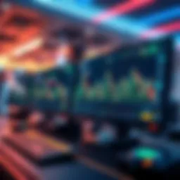 Futuristic trading interface displaying cryptocurrency trends