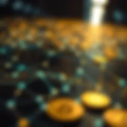 Digital network representing cryptocurrency